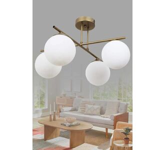 Stewehome Σετ 4 τεμαχίων διακοσμητικών φωτιστικών οροφής με γυαλί για υπνοδωμάτιο κουζίνα και σαλόνι από μέταλλο (Υψος: 71 80 εκ. | Προέλευση: ΤΟΥΡ) 15x15x71 cm 389114 |  Οροφής στο espiti