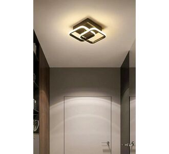Stewehome μοντέρνο φωτιστικό οροφής με λευκά led για σαλόνι κουζίνα και διάδρομο σετ 2 τεμαχίων από μέταλλο μαύρο 33x33x20 cm 823621 |  Οροφής στο espiti