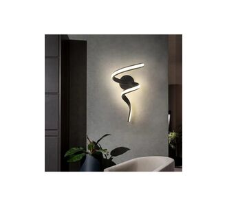 Stewehome Διακοσμητικός φωτιστικός τοίχου με led από αλουμίνιο Μαύρο 116782 |  Απλίκες στο espiti