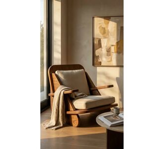 Stewehome Μονό ξύλινο μπερζέρ με καφέ ψάθα Καφέ 65x74x65 cm 456969 |  Πολυθρόνες σαλονιού στο espiti