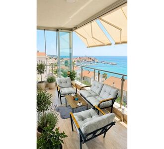 Stewehome Σετ μεταλλικού καναπέ και πολυθρόνας για μπαλκόνι κήπο βεράντα καφέ με τραπεζάκι 2 1 1 70x60x15 cm 805360 |  Σετ τραπεζαρία κήπου στο espiti
