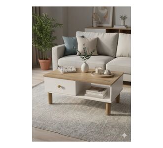 Stewehome Μποέμ τραπεζάκι σαλονιού από πεύκο με απλή αντιτική όψη και ράφι Καφέ 92x49 cm 666858 |  Τραπεζάκια σαλονιού στο espiti