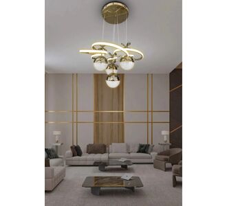 Stewehome Μοντέρνο κρεμαστό φωτιστικό led με 4 φωτιστικά σώματα για σαλόνι και καθιστικό από αλουμίνιο 915750 |  Οροφής στο espiti