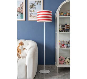 Stewehome Μοντέρνο μεταλλικό φωτιστικό δαπέδου με υφασμάτινο καπέλο για σαλόνι υπνοδωμάτιο και καθιστικό 492447 |  Δαπέδου στο espiti