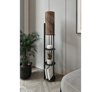 Stewehome Στρογγυλός φωτιστικός με ράφι από mdf 554983 |  Δαπέδου στο espiti