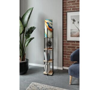 Stewehome Φωτιστικό δαπέδου με ράφι από ξύλο δρυός 679387 |  Δαπέδου στο espiti