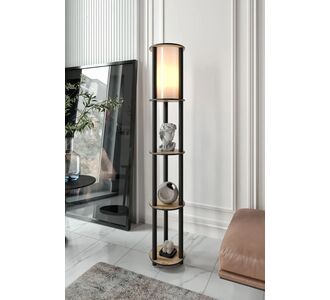 Stewehome Φωτιστικό δαπέδου με ράφι από πεύκο Καφέ 24x24x24 cm 773716 |  Δαπέδου στο espiti