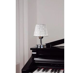 Stewehome Μοντέρνο φωτιστικό LED επιτραπέζιο με ασημί λεπτομέρειες και τροφοδοσία από μπαταρία 9V Ασημί 41008089 |  Επιτραπέζια στο espiti