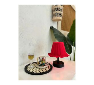 Stewehome Ασύρματη επιτραπέζια νυχτερινή λάμπα με κόκκινο υφασμάτινο διακοσμητικό και μαύρη βάση Κόκκινο 16945793 |  Επιτραπέζια στο espiti