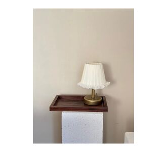 Stewehome Σετ 2 τεμαχίων επιτραπέζιο φωτιστικό με όψη παλαιωμένου χρυσού και διακοσμητική δίσκος με παλαιωμένη όψη Κρεμ 29x19x3 cm 11669220 |  Επιτραπέζια στο espiti