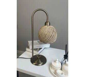 Stewehome Διακοσμητική επιτραπέζια λάμπα με μποέμ πλεκτό κορδόνι από γιούτα και καφέ κορμό Μπεζ 64595232 |  Επιτραπέζια στο espiti
