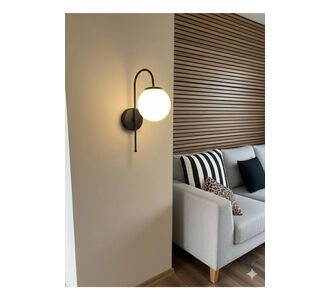 Stewehome Λευκό γυάλινο απλίκα τοίχου με 2 φωτιστικά για εύκολη τοποθέτηση 75303083 |  Απλίκες στο espiti
