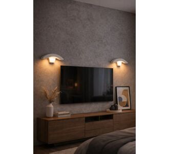 Stewehome Μοντέρνο διακοσμητικό φωτιστικό τοίχου LED σε σχήμα ημισελήνου για εσωτερικούς και εξωτερικούς χώρους Λευκό 30x10x6 cm 71951381 |  Απλίκες στο espiti