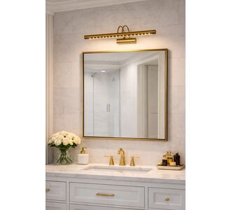 Stewehome Διακοσμητική απλίκα τοίχου με LED φωτισμό για καθρέφτη από μέταλλο Χρυσό 11614670 |  Απλίκες στο espiti