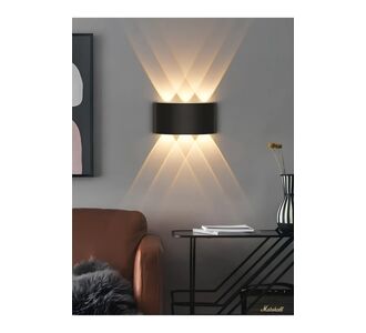 Stewehome Σύγχρονο διπλής όψης φωτιστικό τοίχου LED με τριπλή αντανάκλαση και ισχύ 10 Μαύρο 90012579 |  Απλίκες στο espiti