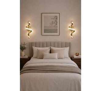 Stewehome Διπλός φωτιστικός τοίχου με led από αλουμίνιο Κίτρινο 15x30x10 cm 1785987 |  Απλίκες στο espiti