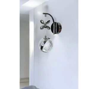 Stewehome Φωτιστικό τοίχου LED με πεταλούδα και πέτρες σε χρώμιο Ασημί 50333430 |  Απλίκες στο espiti