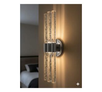 Stewehome μοντέρνο φωτιστικό τοίχου LED με διακοσμητικά στοιχεία από ακρυλικό και μεταλλικό σώμα με τηλεχειρισμό 46313256 |  Απλίκες στο espiti
