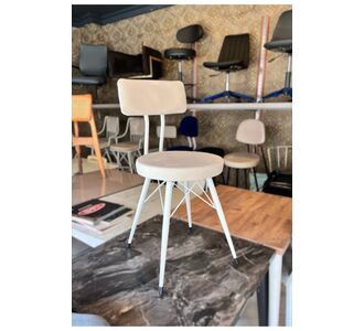 Stewehome Καρέκλα κουζίνας τραπεζαρίας και μπαλκονιού από μέταλλο με ύφασμα baby face Λευκό 9197608 |  Σκαμπώ μπαρ στο espiti