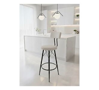 Stewehome Μπαρ καρέκλα με ύφασμα σκανδιναβικού στιλ Λευκό 68825431 |  Σκαμπώ μπαρ στο espiti
