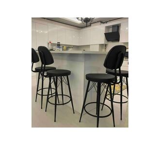 Stewehome Μοντέρνο μεταλλικό μπαρ σκαμπό με δερμάτινη επένδυση Μαύρο 68714304 |  Σκαμπώ μπαρ στο espiti