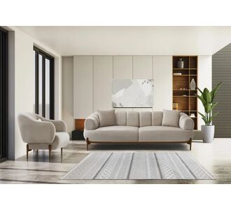 Stewehome Σετ καναπέ για σαλόνι με πόδια από καρυδιά σε μπεζ χρώμα 60465350 |  Καναπέδες στο espiti