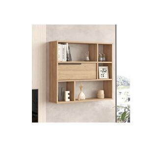 Stewehome Μποέμ Ράφι τοίχου με βιβλιοθήκη και καπάκι (90 cm) 20x22x81 cm 880779 |  Ραφιέρες τοίχου στο espiti