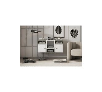 Stewehome Κρεμαστή μονάδα ραφιέρας με 4 διαμερίσματα με πόρτα και ανοιχτό ράφι για εφημερίδες Πολύχρωμο 30x50x50 cm 95262746 |  Ραφιέρες τοίχου στο espiti