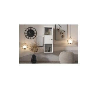 Stewehome Ράφι τοίχου με βιβλιοθήκη και πόρτα μοντέρνου στιλ από λευκή σουνταλάμ Λευκό 35x35x35 cm 99446649 |  Ραφιέρες τοίχου στο espiti