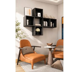 Stewehome Μοντέρνα ράφι τοίχου με 5 τμήματα για βιβλία Γκρι 100x30x30 cm 53358966 |  Ραφιέρες τοίχου στο espiti