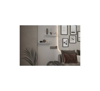 Stewehome Σετ 2 τεμαχίων μοντέρνων λευκών ραφιών τοίχου από σουνταλάμ Λευκό 40x10x10 cm 66694570 |  Ραφιέρες τοίχου στο espiti