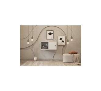Stewehome Ράφι τοίχου με βιβλιοθήκη και πόρτα μοντέρνου στιλ από λευκή σουνταλάμ Λευκό 70x70x70 cm 16173712 |  Ραφιέρες τοίχου στο espiti