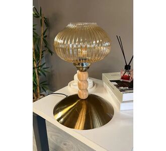 Stewehome Διακοσμητική επιτραπέζια λάμπα με γυαλί για κομοδίνο υπνοδωματίου Μπεζ 92907156 |  Επιτραπέζια στο espiti