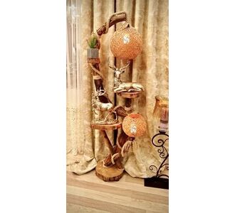 Stewehome Ξύλινο Φωτιστικό Δαπέδου 165-170 cm Σειράς Σιγάτσικ Φυσικό Ξύλινο Φωτιστικό Δαπέδου Κορμός Γωνιακός Φωτισμός 851906 |  Δαπέδου στο espiti