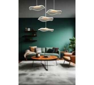 Stewehome Elen Μοντέρνα Χρυσή LED Κρεμαστή Απλίκα με Τηλεχειριστήριο 35x35x81 cm 684538 |  Οροφής στο espiti