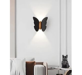 Stewehome Μοντέρνα Απλίκ Πεταλούδα Led IP65 Μαύρη Γόβδη Ημέρας 14x16 cm 110711 |  Απλίκες στο espiti