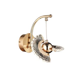Stewehome Modern Κρυστάλλινο χρυσός Απλίκ με Περιστρεφόμενο Σχέδιο 25x18 cm 812103 |  Απλίκες στο espiti