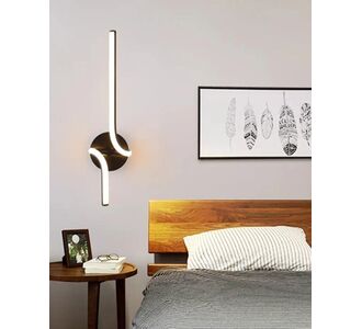 Stewehome Μοντέρνο LED Απλίκ Αλουμινίου Καμπύλο Σχέδιο Μαύρο 10x50x50 cm 876922 |  Απλίκες στο espiti