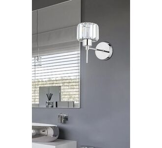 Stewehome Κρομ Επιτοίχιο Απλίκ με Κρυστάλλινο Γυαλί &amp; Μεταλλική Βάση 26x12 cm 873141 |  Απλίκες στο espiti