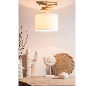 Stewehome Σκανδιναβικό Boho Κρεμαστό Φωτιστικό Ξύλινες Ράβδοι Εκρού 30x60 cm 849448 |  Οροφής στο espiti