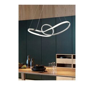 Stewehome Γελκέν μεταλλικό μοντέρνο LED φωτιστικό οροφής χρώμιο 60x25x70 cm 188443 |  Οροφής στο espiti