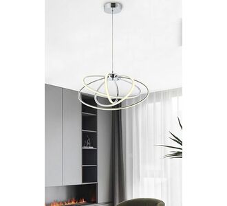 Stewehome Seher τετραπλό κρεμαστό LED φωτιστικό 3 χρωμάτων χρώμιο 50x50x70 cm 413517 |  Οροφής στο espiti