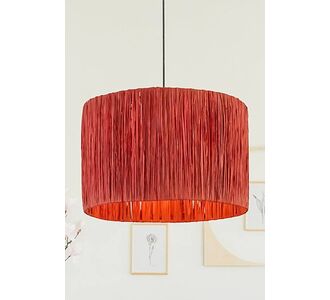 Stewehome Κρεμαστό Φωτιστικό Bohem Modern Με Φυσικό Χαρτί Ράφια Κόκκινο 35x60 cm 250439 |  Οροφής στο espiti