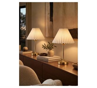 Stewehome Σετ 2 τεμαχίων διακοσμητικών αμπαζούρ ομπρέλα από υφασμάτινο πλισέ ύφασμα 90333151 |  Επιτραπέζια στο espiti