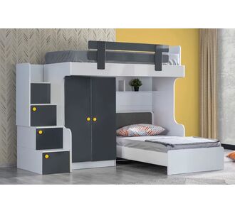Stewehome Κρεβάτι κουκέτα με ντουλάπα δύο θυρών 19893473 |  Παιδικά έπιπλα στο espiti