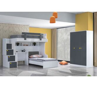 Stewehome Κουκέτα κρεβάτι τραπέζι ντουλάπα με 3 πόρτες σετ 29122238 |  Παιδικά έπιπλα στο espiti