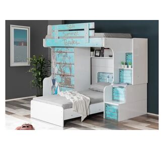 Stewehome Κρεβάτι κουκέτα με 2 πόρτες και ντουλάπα 30651866 |  Παιδικά έπιπλα στο espiti