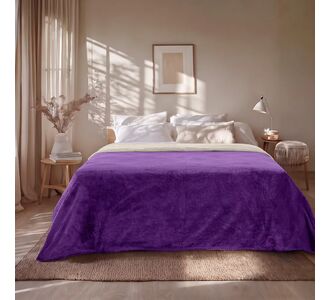 Beauty Home Κουβέρτα υπέρδιπλη διπλής όψεως Art 11601 Jacquard fleece 700gsm Fiesta Plus 220x240 Εκρού,Μωβ       |  Κουβέρτες Βελουτέ Υπέρδιπλες στο espiti