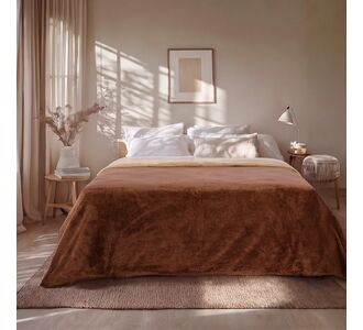 Beauty Home Κουβέρτα υπέρδιπλη διπλής όψεως Art 11601 Jacquard fleece 700gsm Fiesta Plus 220x240 Καφέ,Μπεζ       |  Κουβέρτες Βελουτέ Υπέρδιπλες στο espiti
