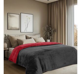 Beauty Home Παπλωματοθήκη υπέρδιπλη διπλής όψεως Art 11602 Jacquard fleece 700gsm Fiesta Plus 220x240 Μαύρο,Κόκκινο       |  Παπλωματοθήκες Υπέρδιπλες στο espiti